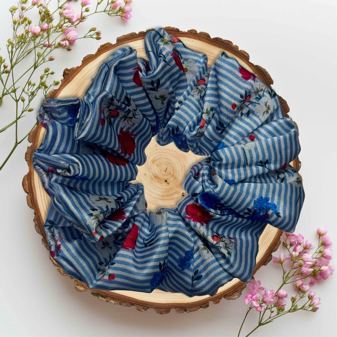 Printed Satin Scrunchies – Smooth Style with Hair-Friendly Benefits