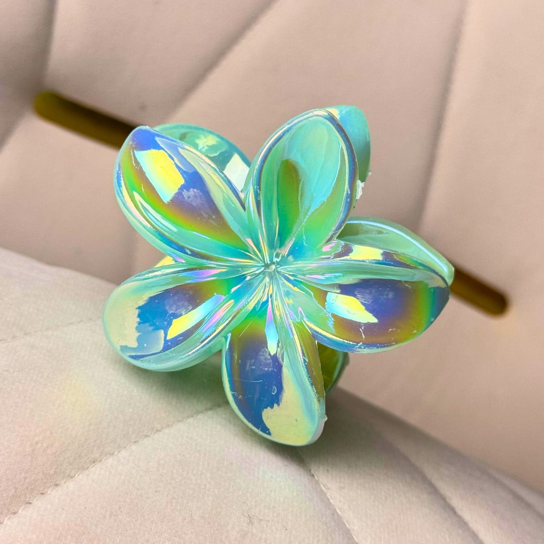 Glitter flower claw clip – bold and beautiful floral design for thick hair