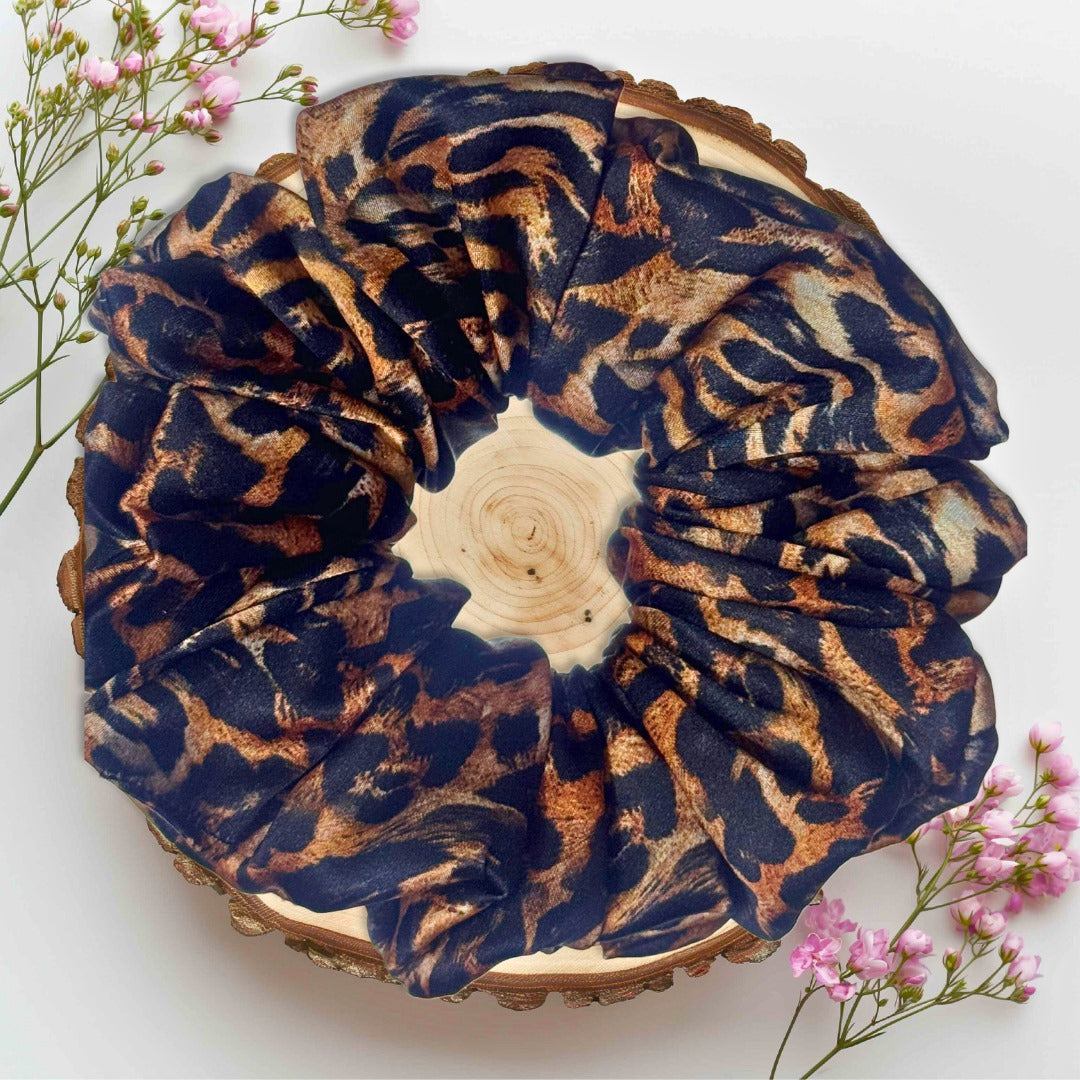 Zebra print scrunchie – bold animal pattern hair accessory