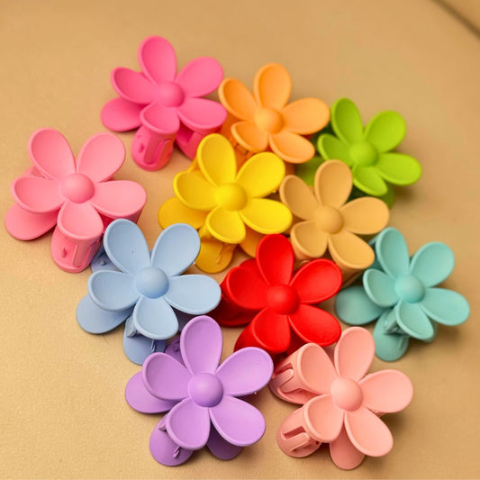 Colorful flower claw clip perfect for spring hairstyles