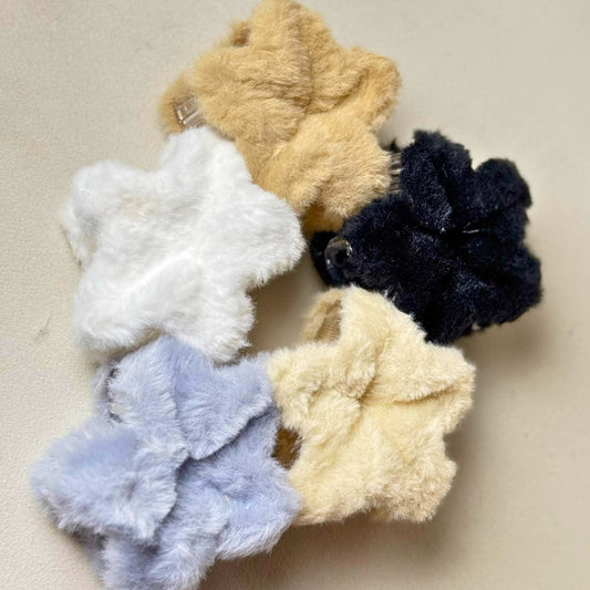 Furr Star claw clip with a soft, furry finish — stylish design and comfortable, secure grip for all-day wear.