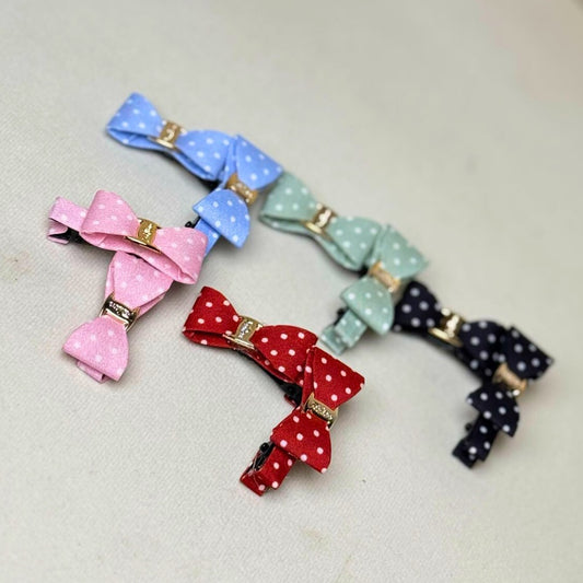 Neutral-toned little bows – cotton hair clips for minimalist looks